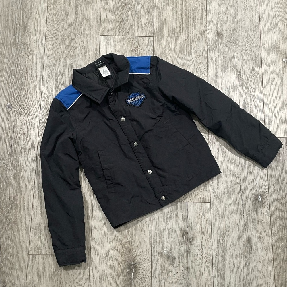 Harley-Davidson Kids Black and Blue Puffer Jacket